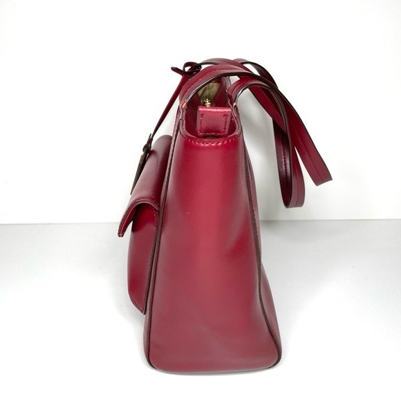 New Lauren Ralph Lauren RLL Red LeatherTote - Picture 3 of 11